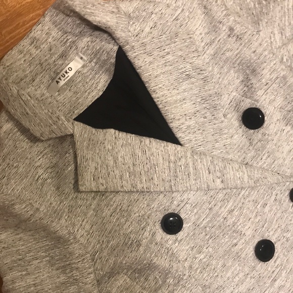 A yuko studio pea coat Sz small grey - Picture 3 of 8